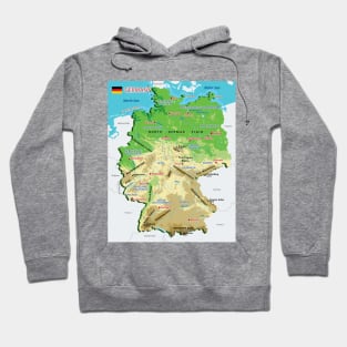 Physical map of Germany Hoodie